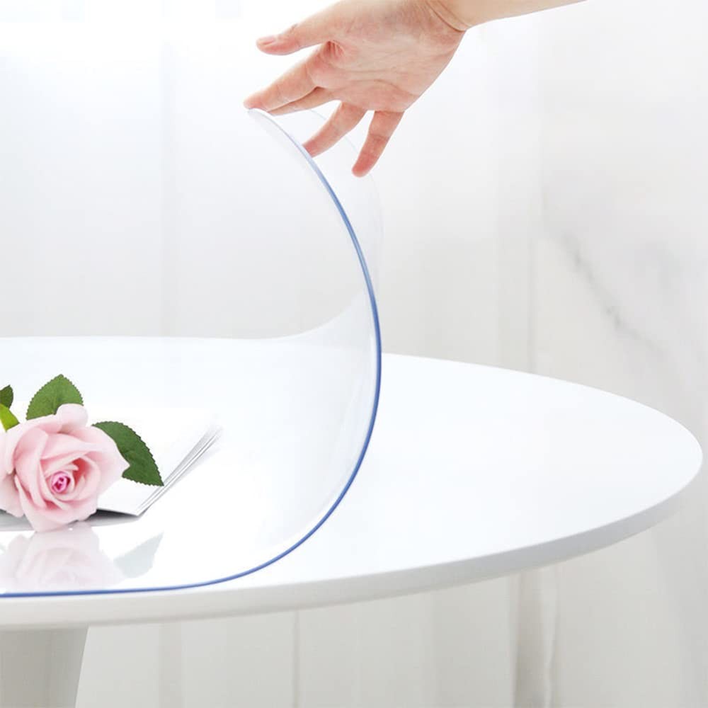 40 Inch Round Table Protector Clear Dining Room Table Cover Runner Circle Vin...