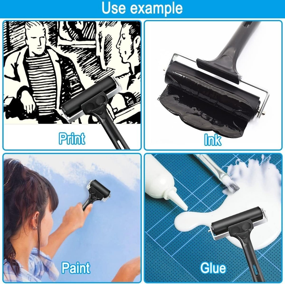 Professional Rubber Roller for Printmaking - 8-Inch