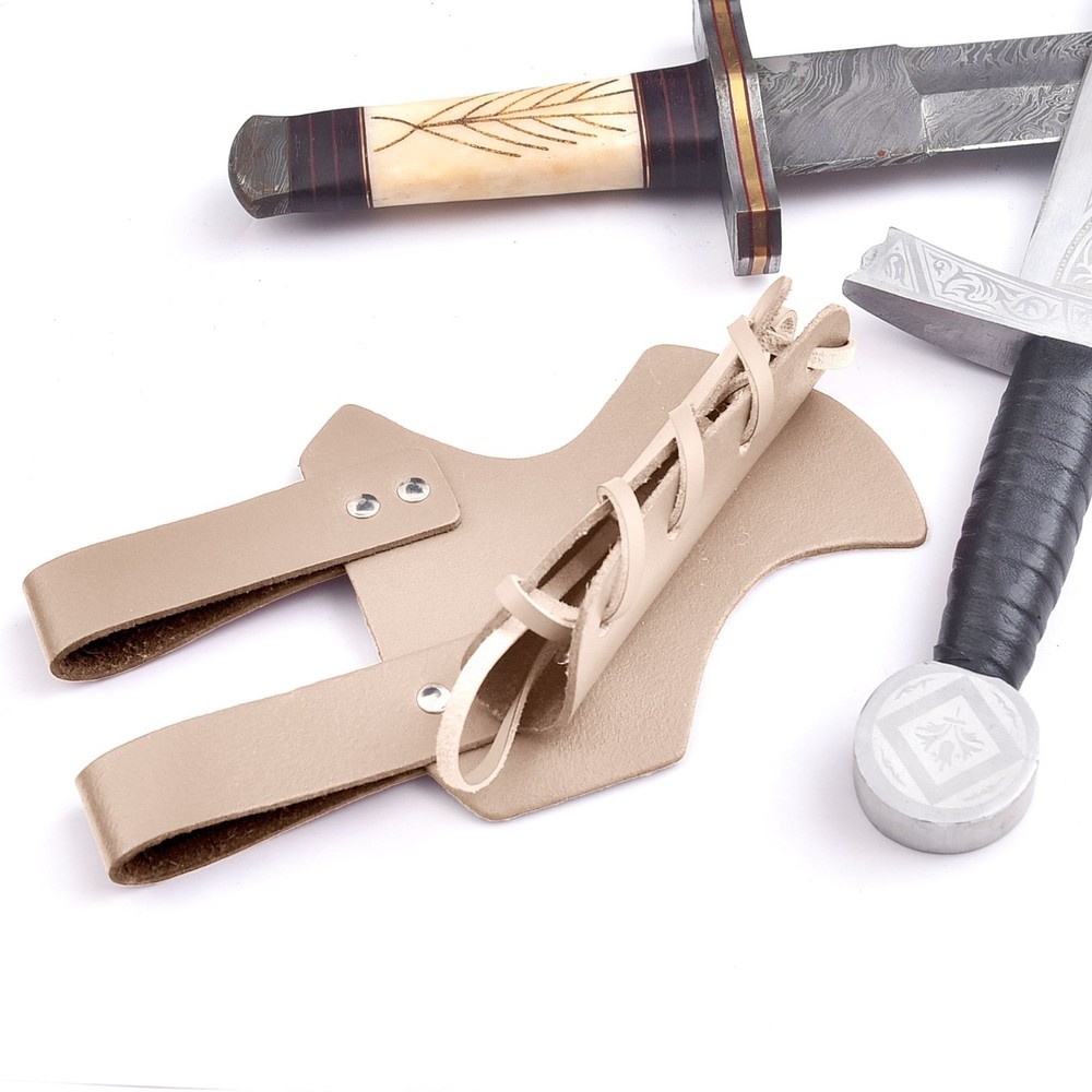 MEDIEVAL SWORD DAGGER LEATHER FUNCTIONAL COSTUME FROG/HOLDER ACCESSORY | Vikings