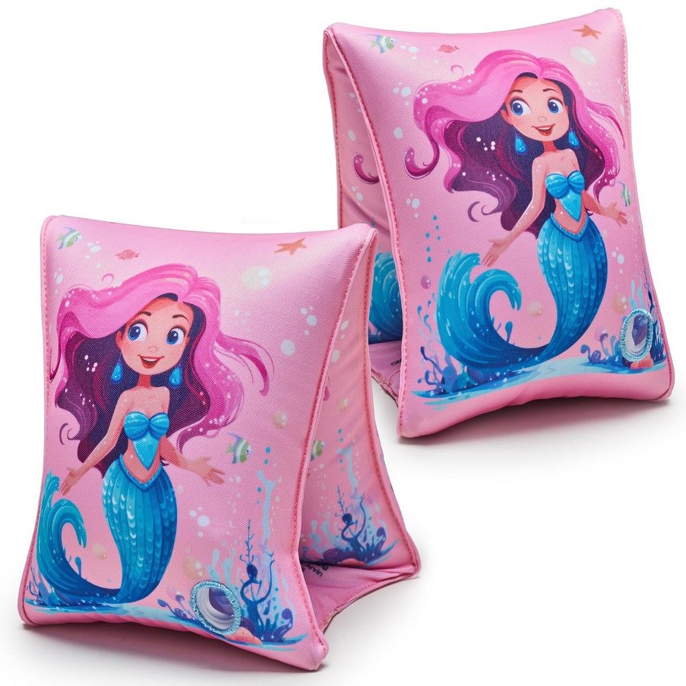 Arm Floaties for Kids, 2 Pack Inflatable Pool Floaties, Soft Fabric-Covered A...