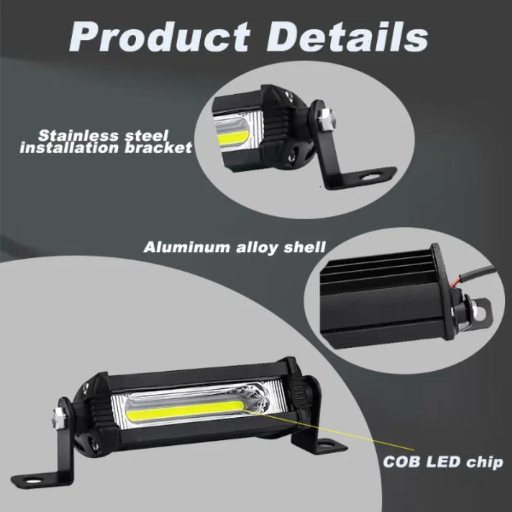 COB LED Work Light Single Row Work Light Bar Fog Lamp SUV