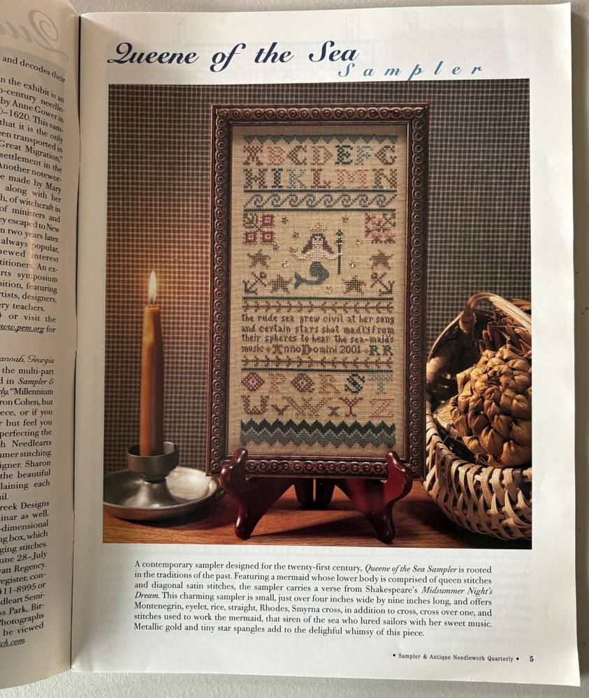 Sampler & Antique Needlework Quarterly Vol 22 2001 *M012