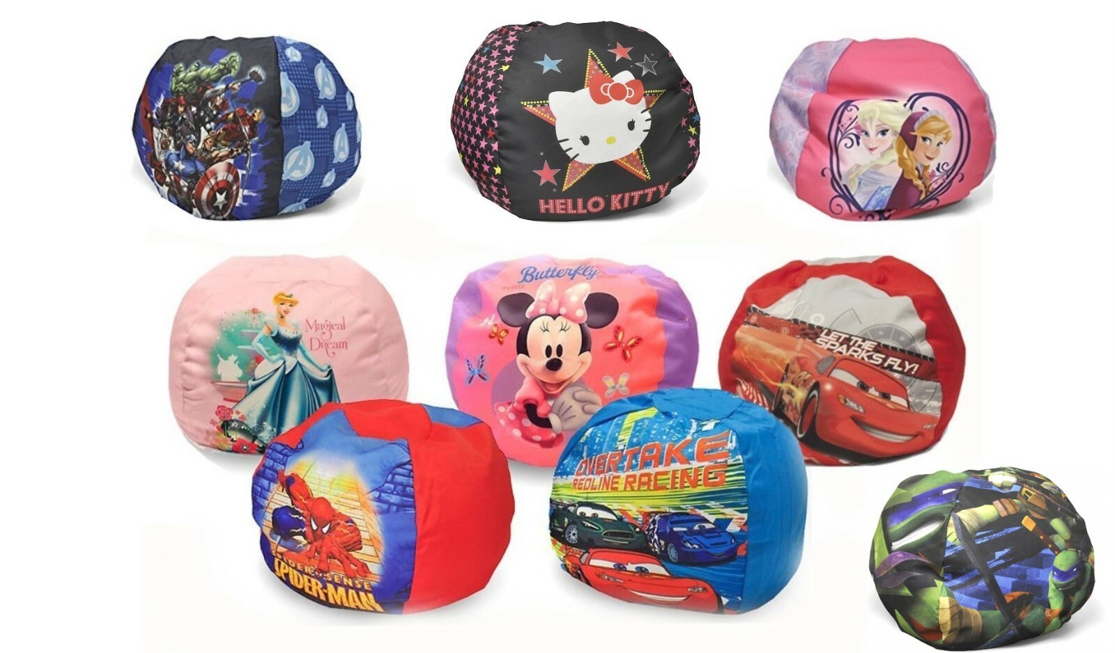 Disney Character Kids Round Bean Bag Chair - Toddlers, Filled in USA
