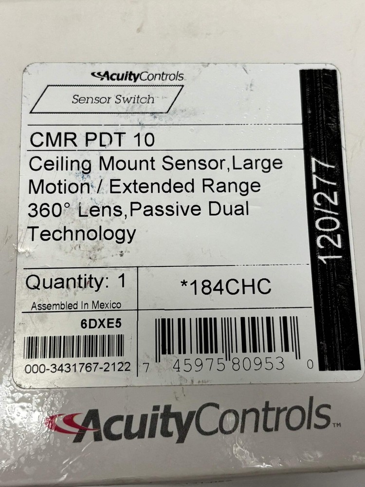 Acuity Sensor Switch Occupancy Sensor Ceiling Mount CMR PDT10