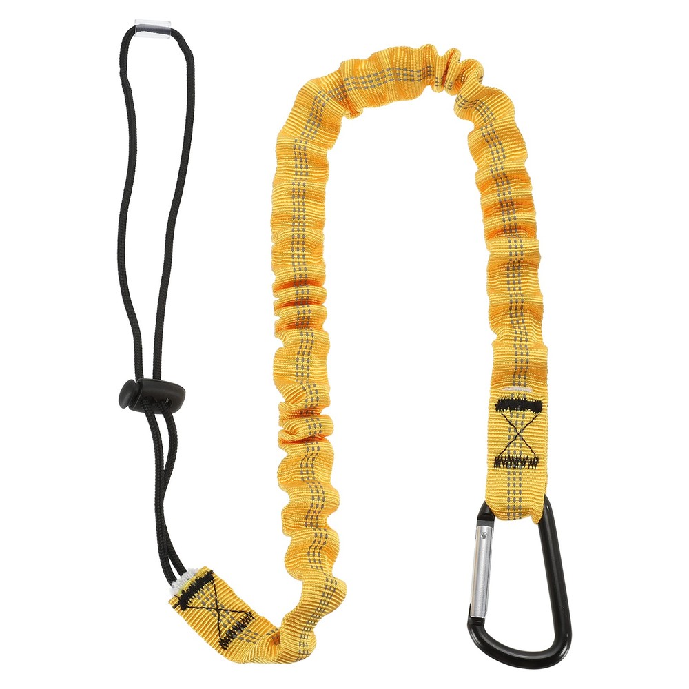3ft Retractable Tool Lanyard with Metal Buckle Adjustable Loop, Yellow