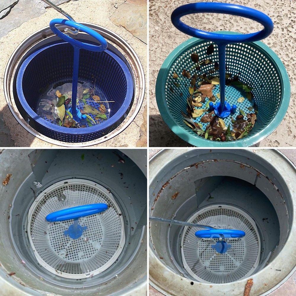 Skimmer Basket Handle Universal Pool Baskets Hook Tool with Inground Swimming