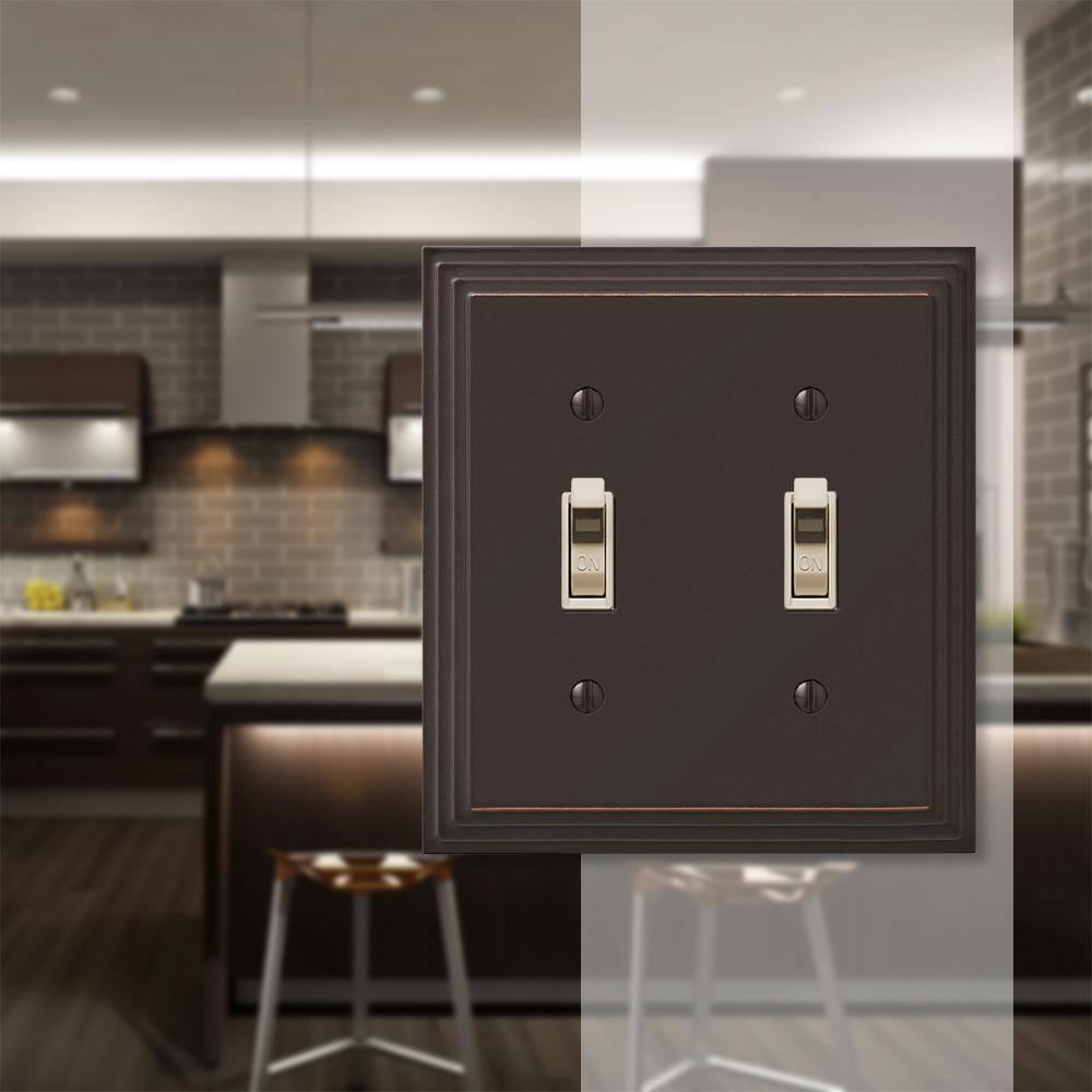 Bronze 2-Gang Toggle Wall Plate
