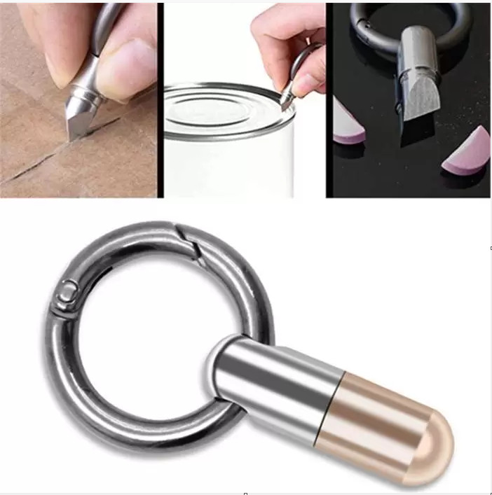 4pc Capsule Knife Microblade Key Micro Cutting Tool Mini Pill Keychain Knife