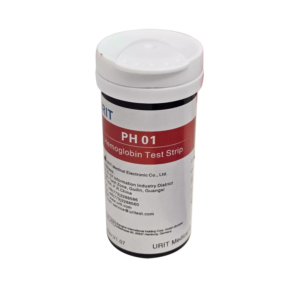 URIT PH-01 Hemoglobin Test Strips Kit - 50PCS Home Hb Fast Check Strips