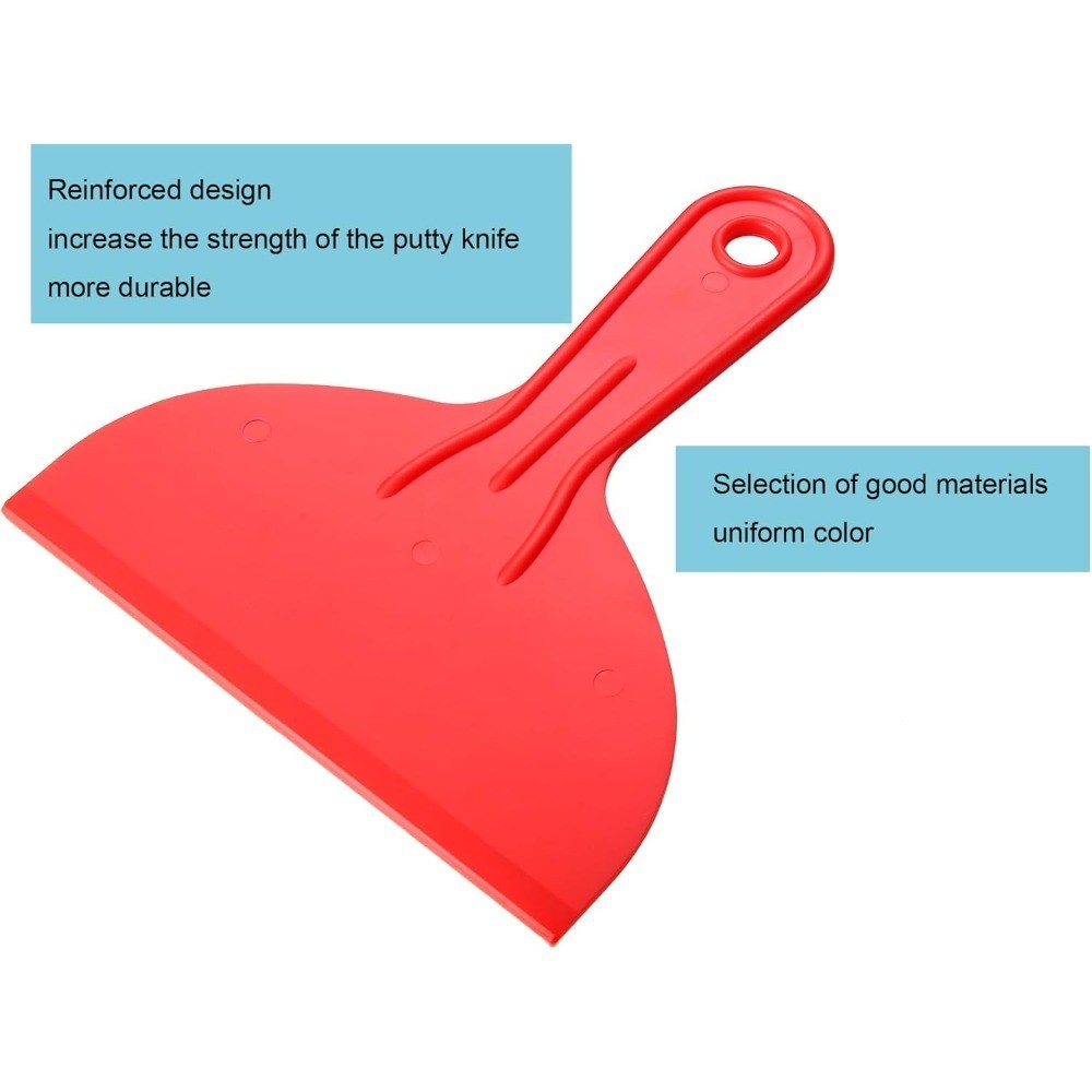 3-Piece Flexible Plastic Putty Knife Set Spackling Spreader Scraper Tool for