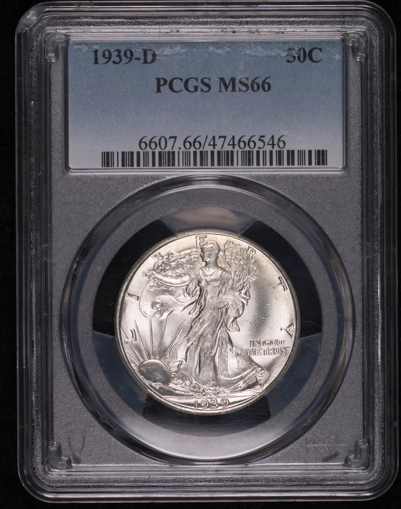 1939 D Half Dollars Liberty Walking PCGS MS-66