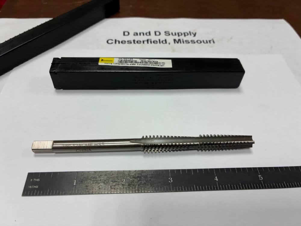Interstate JY4792123, Acme Thread Tap: 3/8-12, RH Thread, 2G, 4-FL, Plug Chamfer