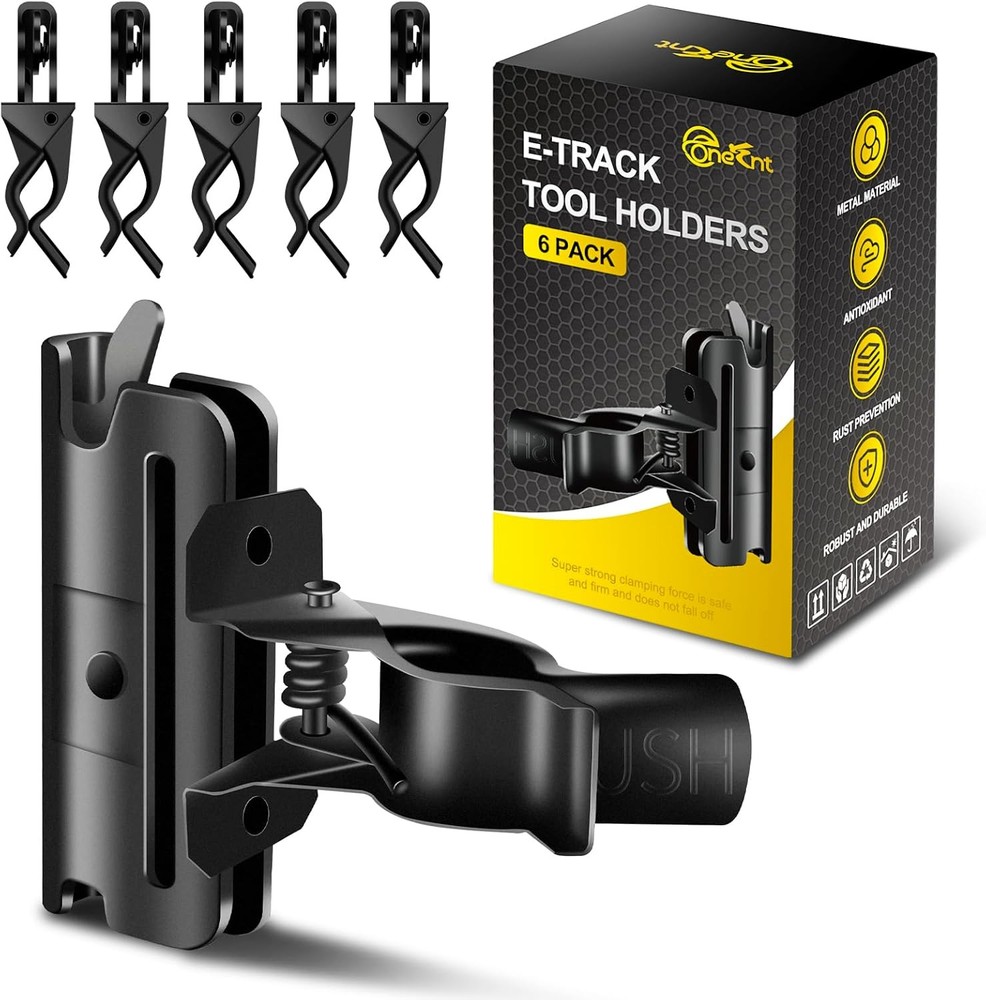 6 Pack E-Track Tool Holders |E Track Accessories for Enclosed Trailer Black