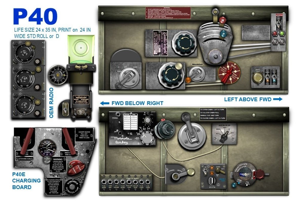 P40B & P49E WARHAWK COCKPIT instrument panel CDkit