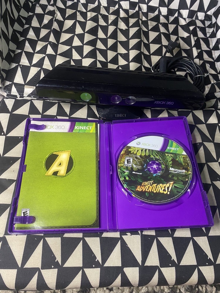 Microsoft Xbox 360 Kinect Motion Sensor Bar Black & Kinect Adventures Bundle