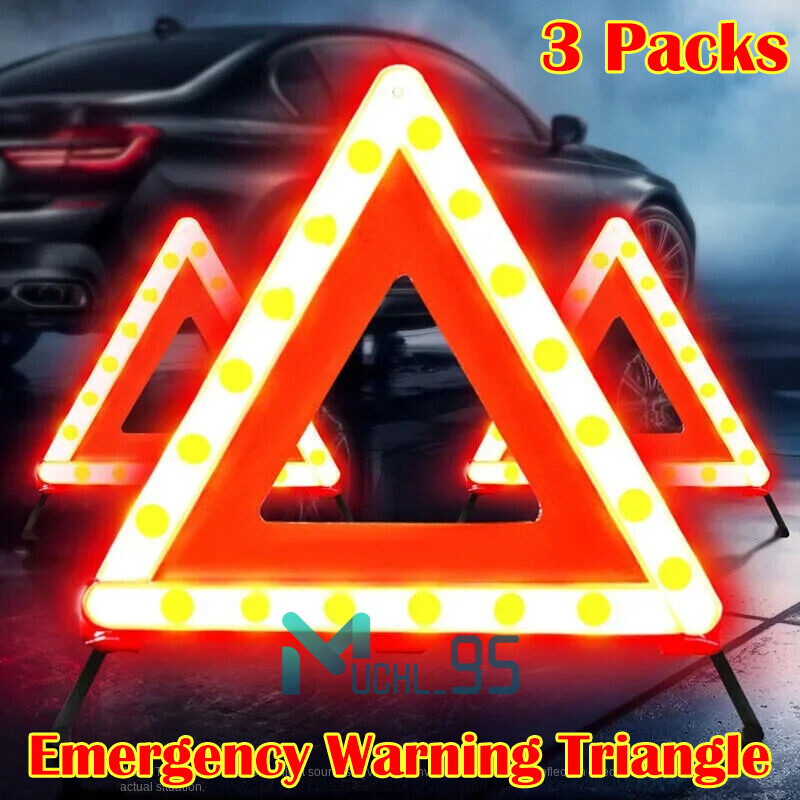 Emergency Warning Triangle DOT Approved Reflective Safety Roadside Kit for Car