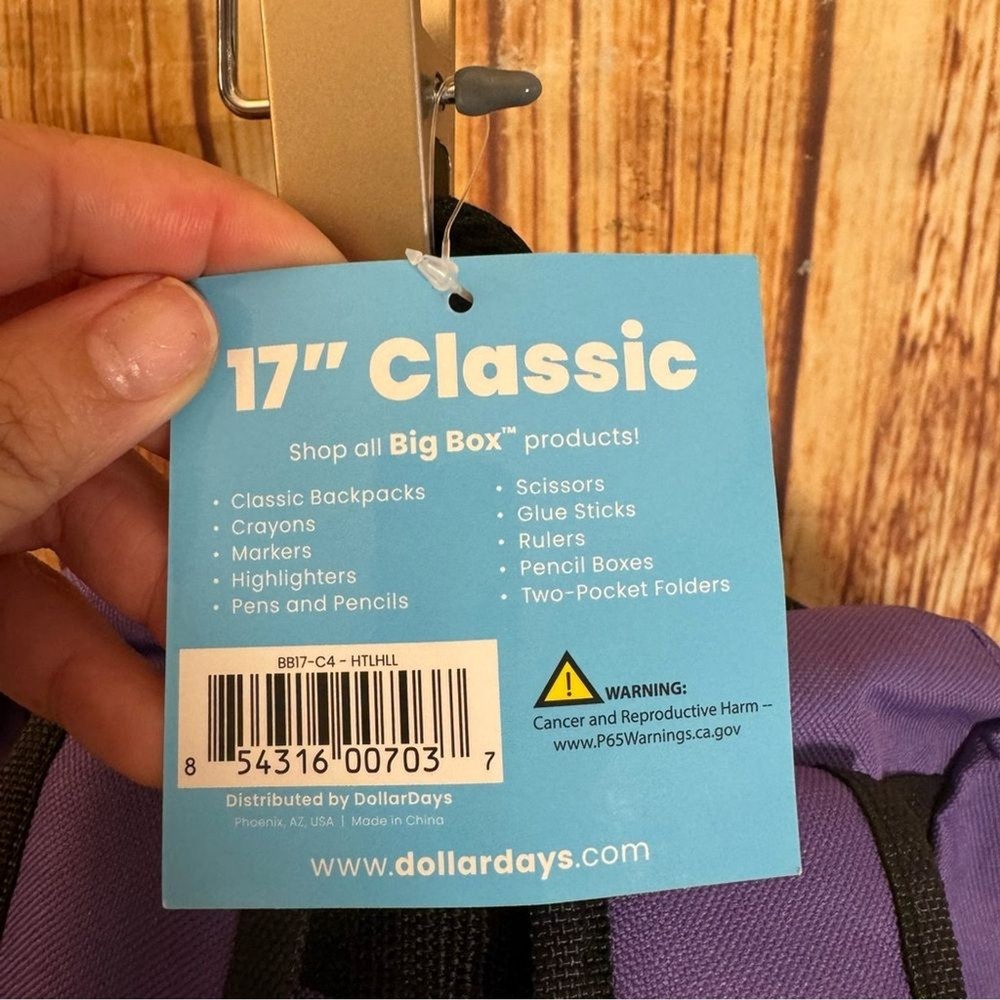BigBox Nylon Purple Backpack 17 in