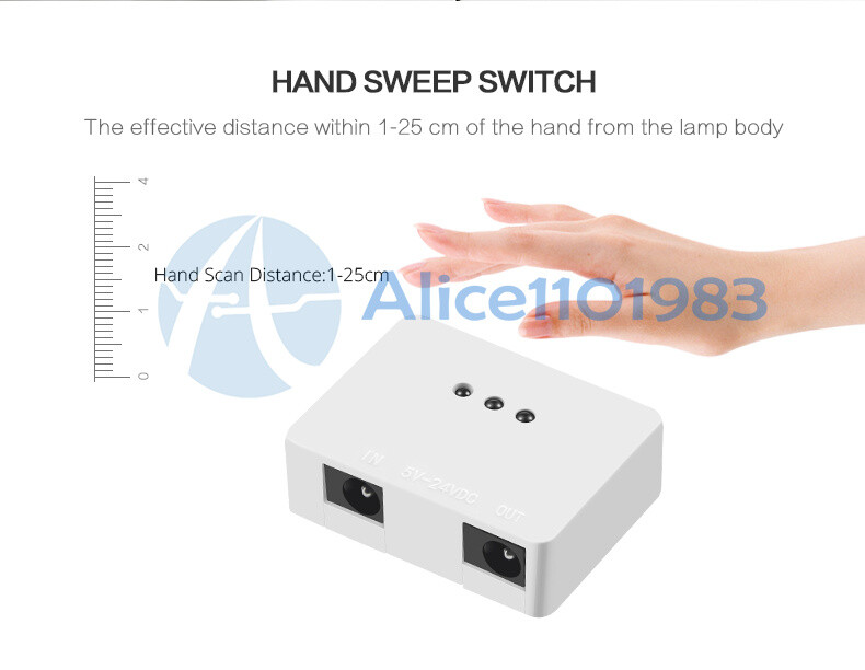 Hand Sweep/Touch Sensor Dimmer Switch for LED Strip Light DC 12V-24V ON/OFF Kit