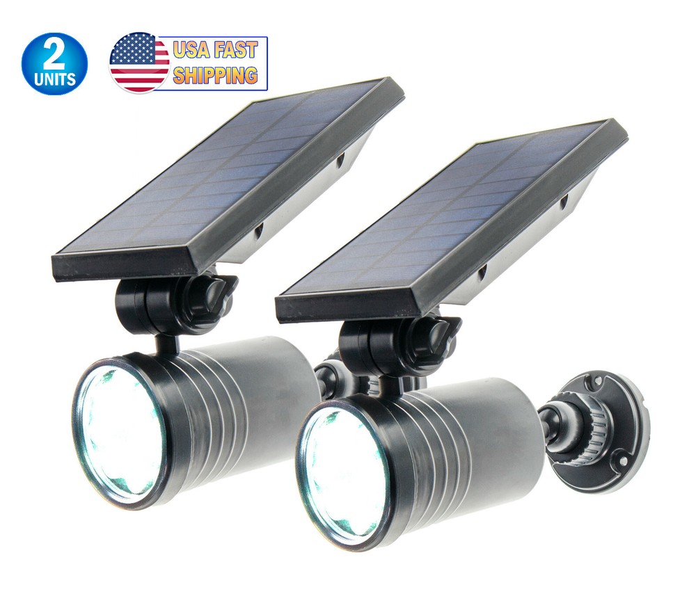 Solar Powered Motion Security Spotlight Light Outdoor Waterproof  360° Rotatable