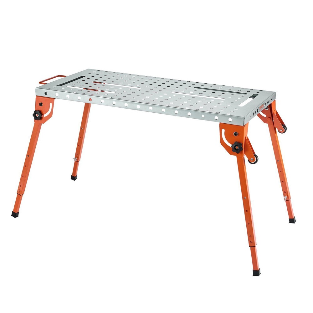 44" x 21" Welding Table Folding -500LBS Workbench with 4-Level Adjustable Height
