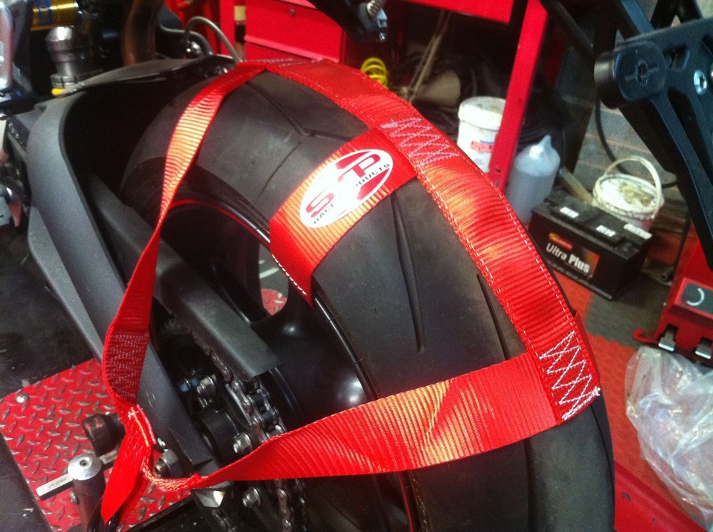 Motorcycle Transport Tie Down Wheel Strap Polyester webbing Strap RED BSB