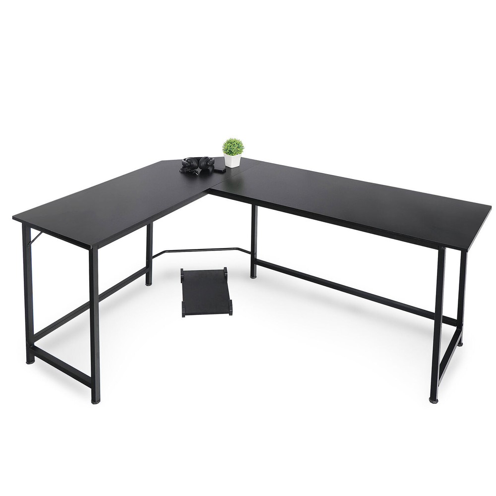 66" L-Shaped Computer Gaming PC Laptop Table Desk Corner Workstation Office