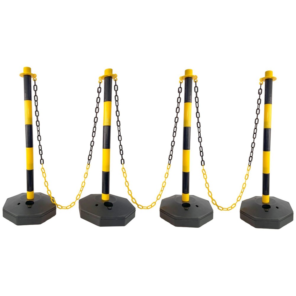 Traffic Delineator Cones 5Ft Chain Adjustable Barrier Crowd Control Y/B