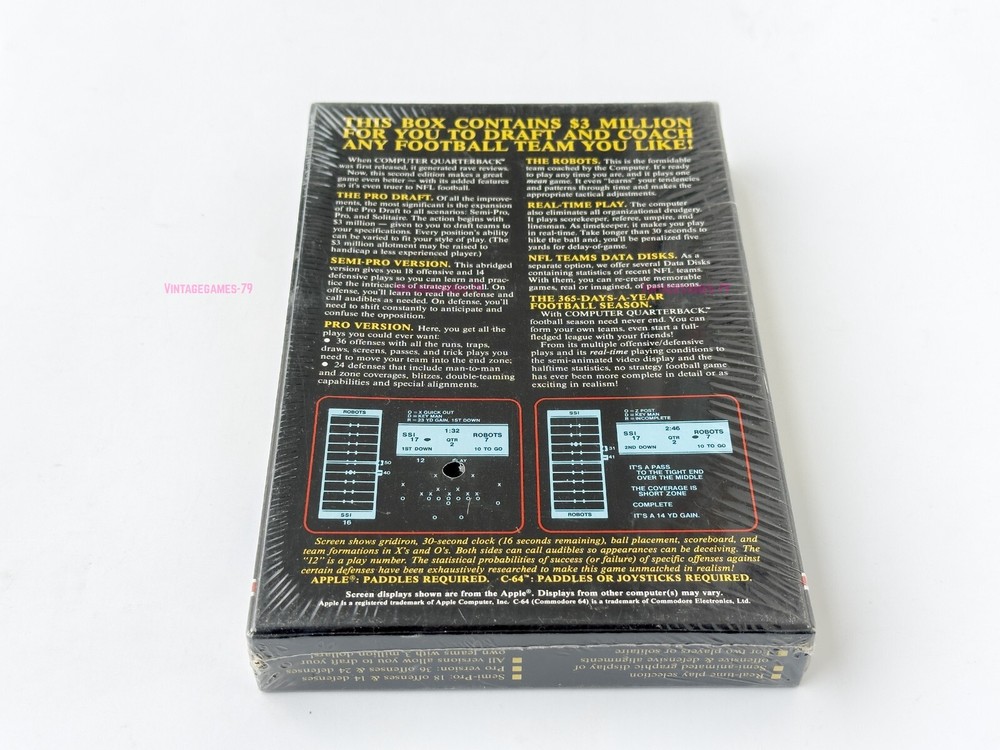 Computer Quarterback - SSI - 1984 / Commodore 64/128 - Sealed