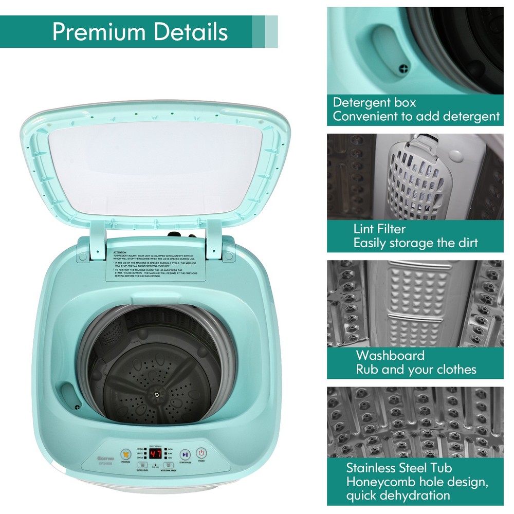 Costway 8lbs Portable Fully Automatic Washing Machine W/ Drain Pump
