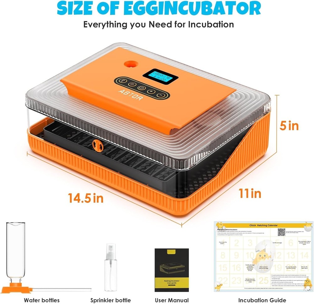 25 Egg Incubator Digital Poultry Hatcher Machine with Automatic Egg Turning, Inc