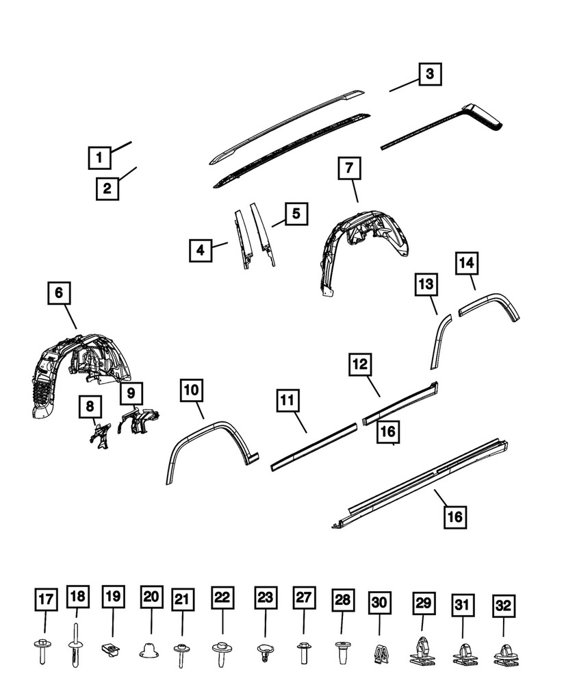 Genuine Mopar W Type Clip 68542532AA