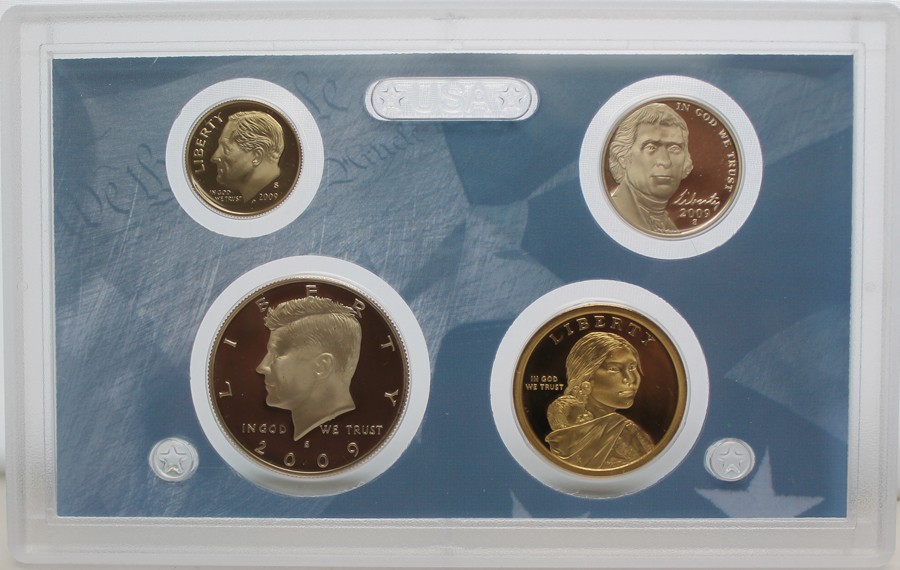 2009 Proof set CN-Clad W/ Kennedy & Presidential Dollars OGP 18 coins