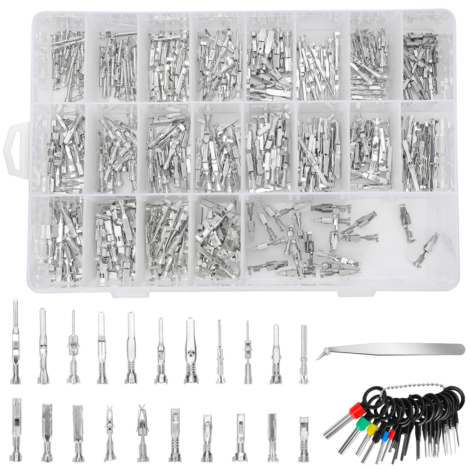 420PCS Connector Pins 21 Types Electrical Wire Terminal Kit,18PCS Extractor Tool