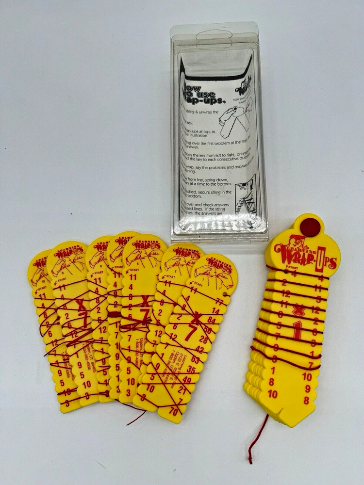 Learning Wrap-Ups For Basic Math Facts Yellow with Instructions NEW NIB Set of 2
