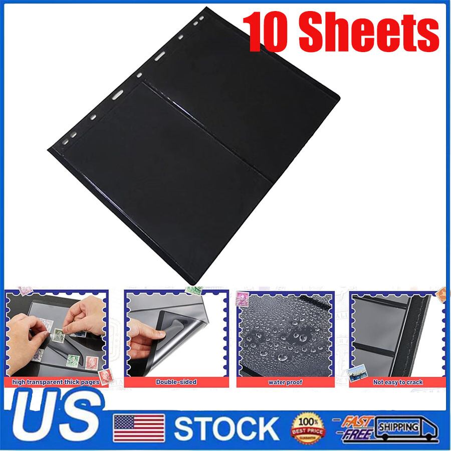 2Row Stamp Pages for Stamp Album Binder, 10 Sheets Stamp Pages for Collectors US