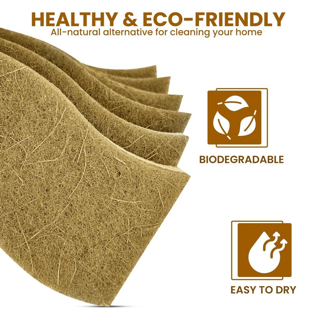 Natural Kitchen Sponge –12-Pack Biodegradable Sponges for Dishes –Compostable...
