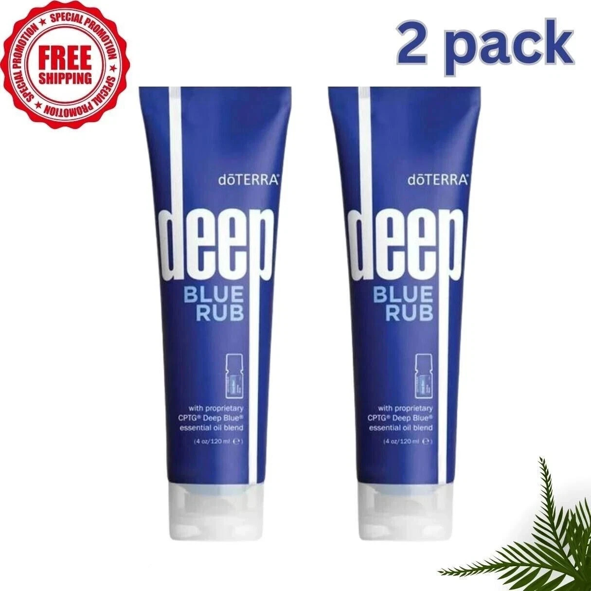2 Pack DoTerra Deep Blue Rub Topical Cream New Sealed 4oz -US Stock