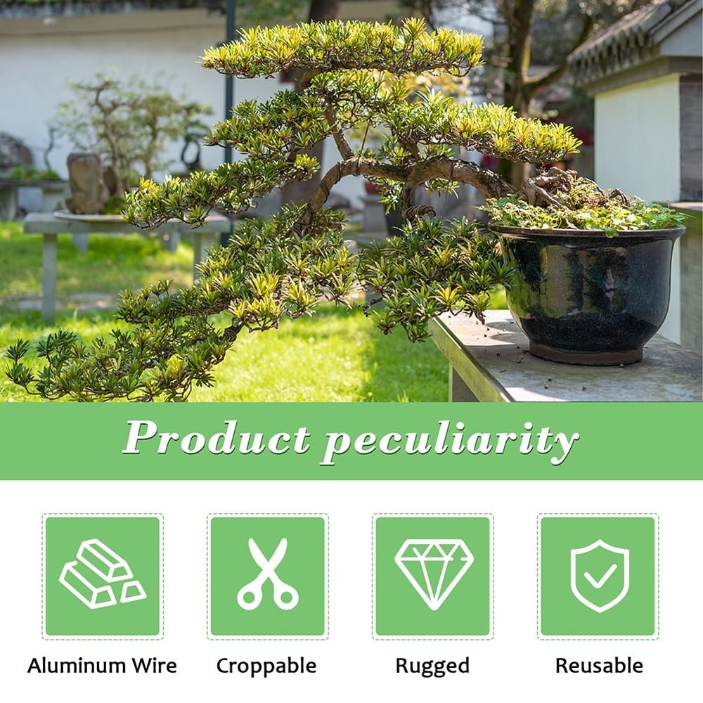 Tree Training Wire Kit - 5 Rolls (164ft),Bonsai Training Wires with Wire-Cutter,