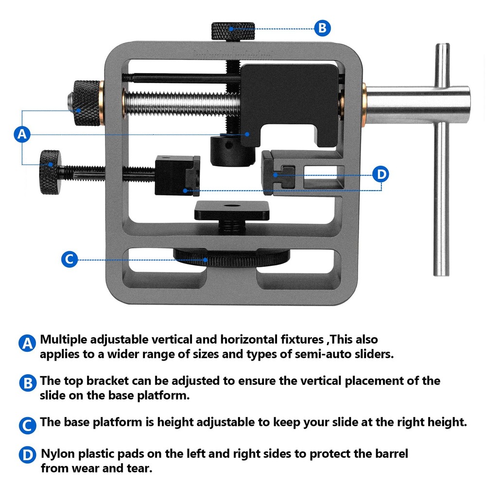 Pridefend Sight Pusher for Glock Square Slides,Sight Tool, Dark Grey