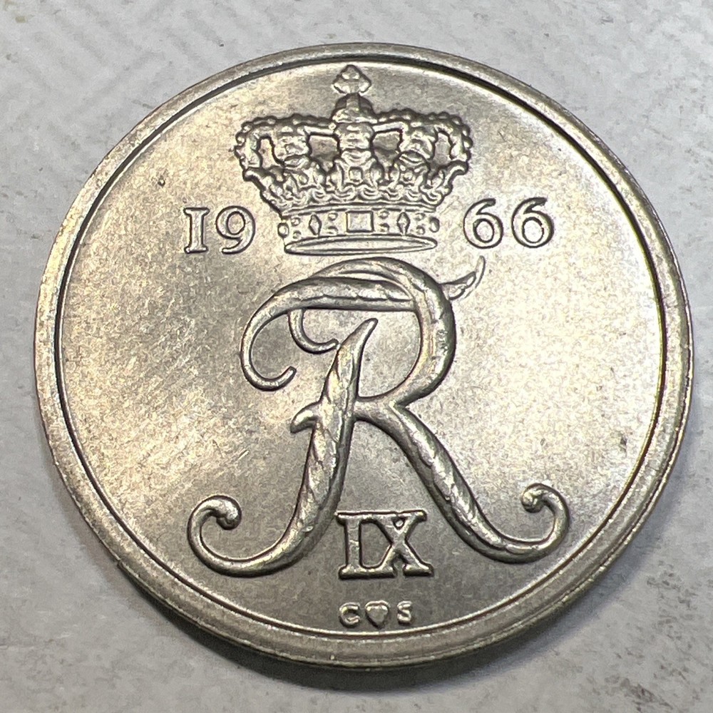 1966 Denmark 25 Ore - Coin