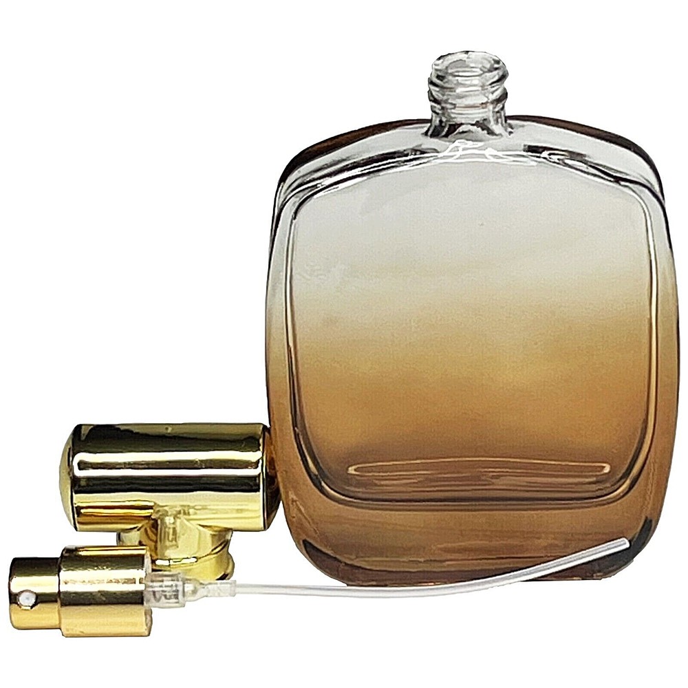 50ml 1.7oz amber gradient thick glass perfume spray bottles refillable