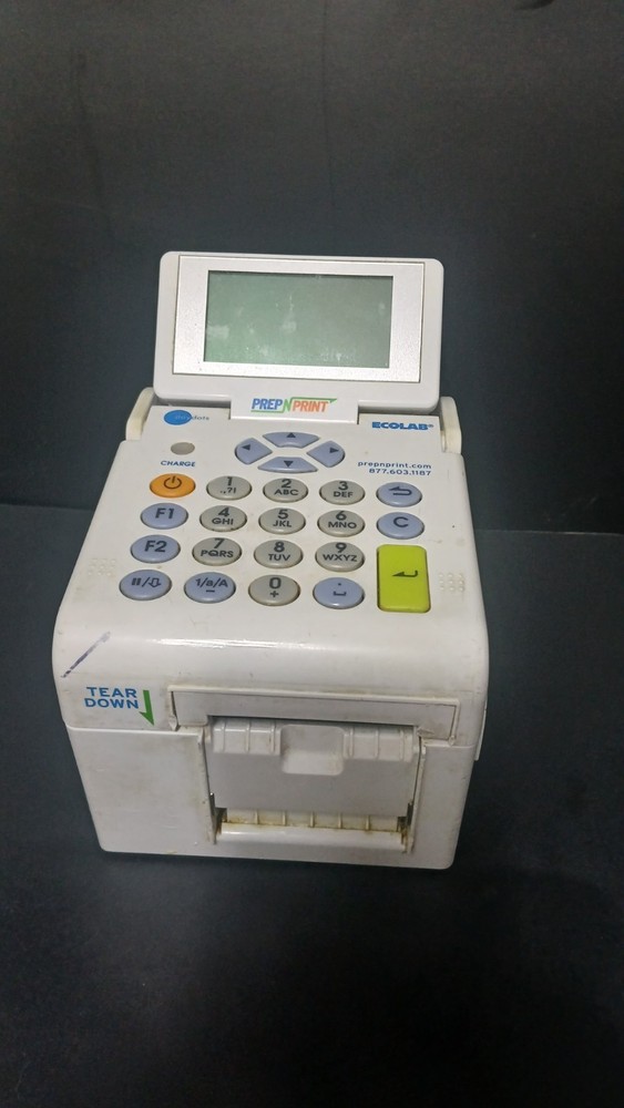 ECOLAB Prep N Print Barcode Printer w/ new Battery & power cord