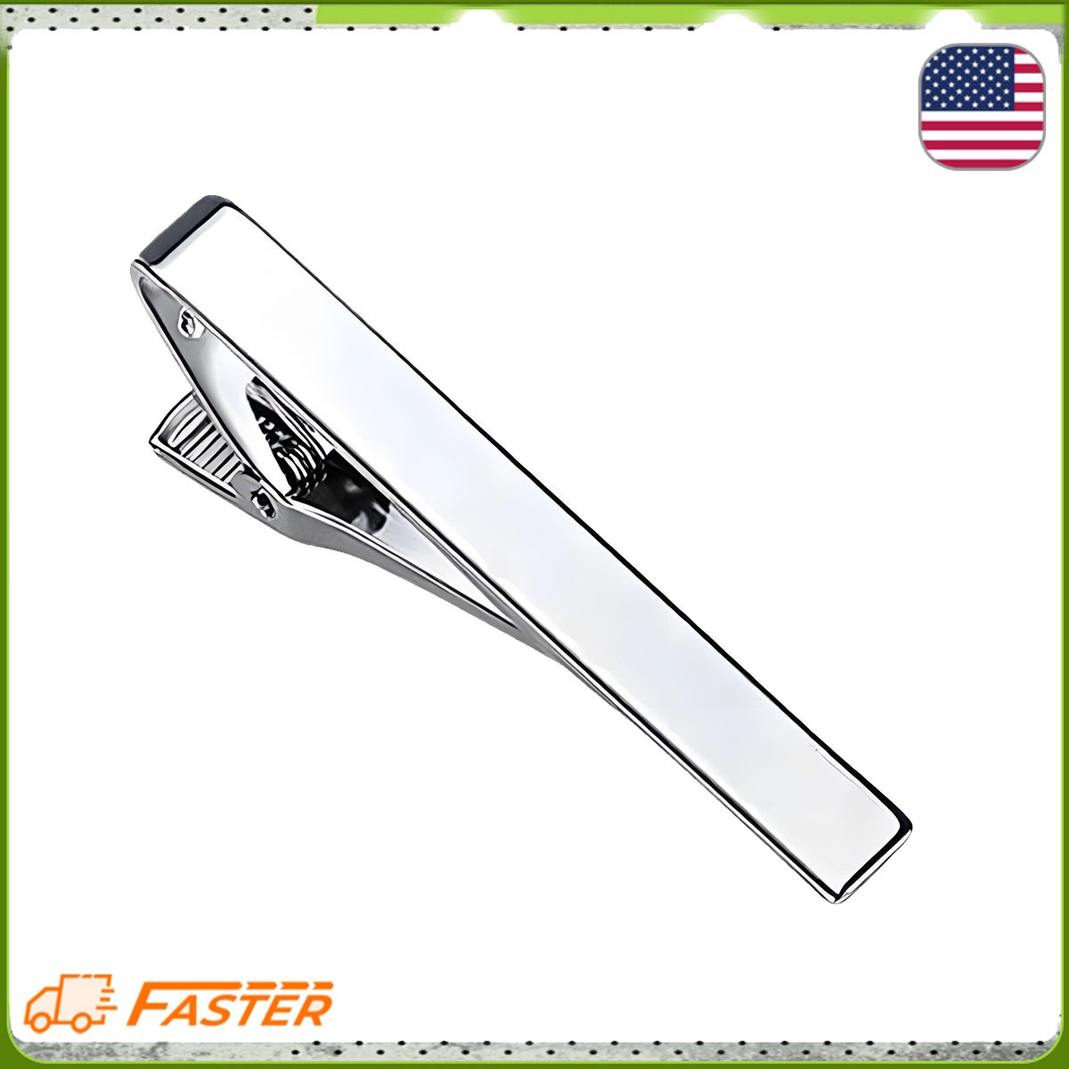 2.2" Inches Silver Stainless Steel Tie Clip Bar Necktie Silver Mens Clasp Clamp
