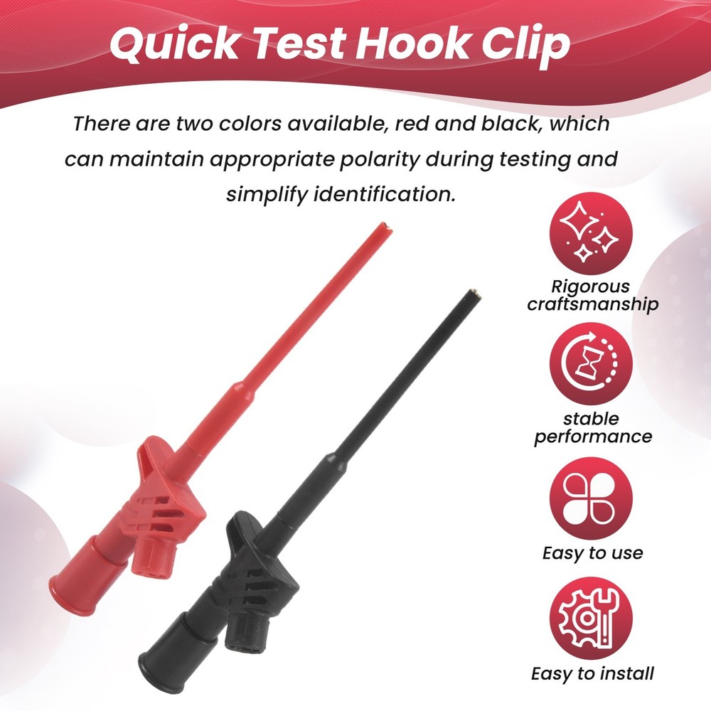 2 Pack Rapid Test Hook Clip, Professional Insulated High Voltage Testing3892