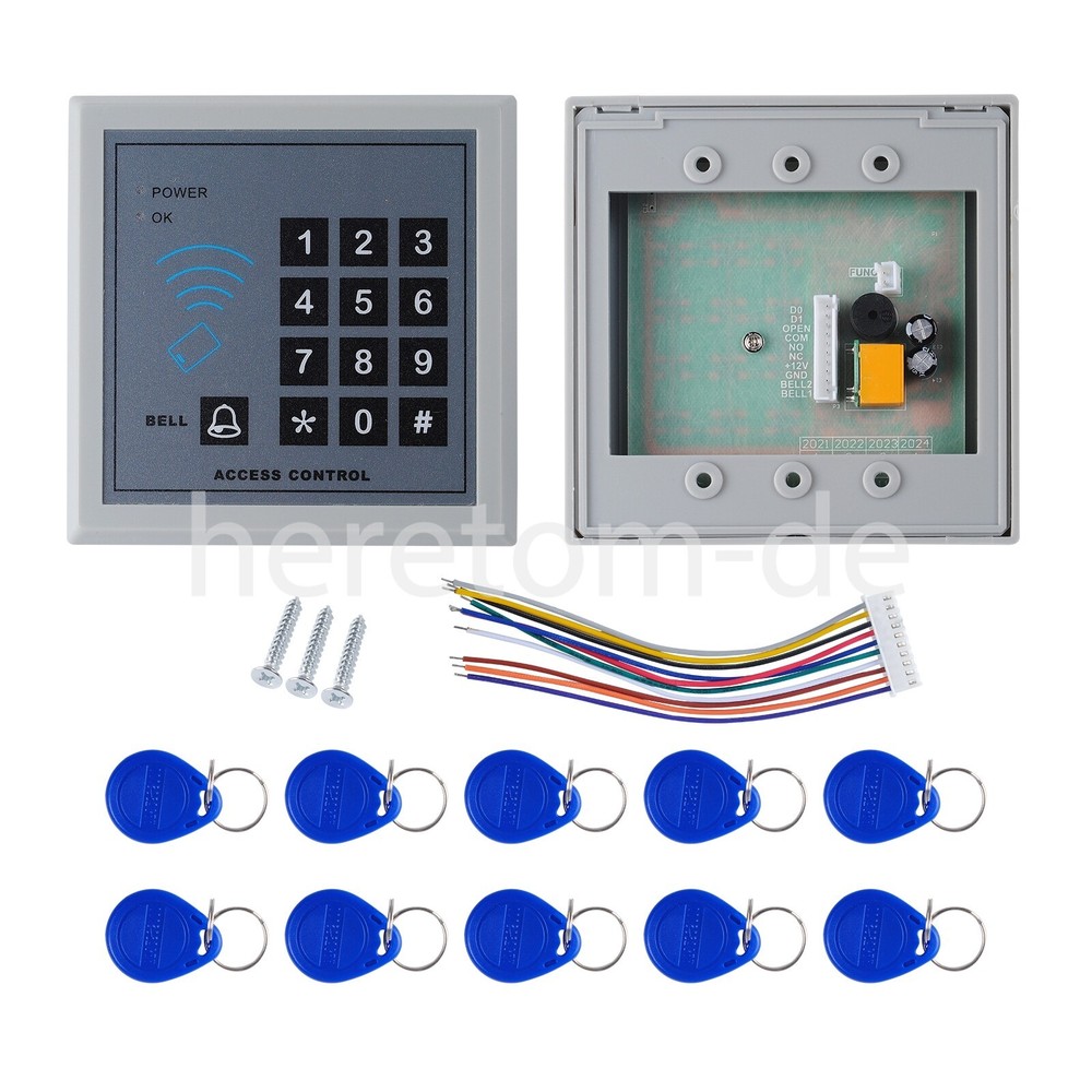 Electric Magnetic RFID Card Access Controller System Kit Door Keypad Lock+10 Key