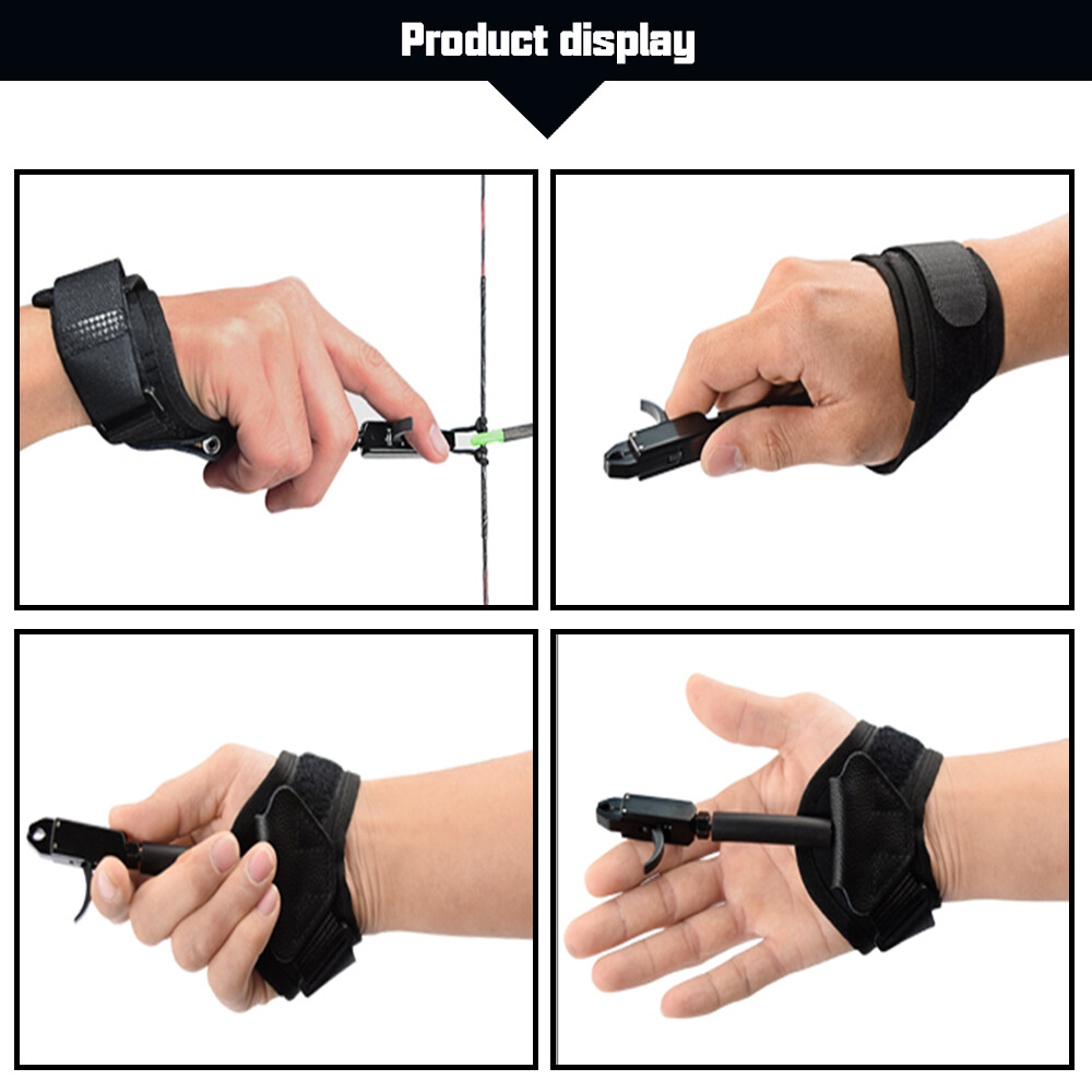 Archery Caliper Release Aids Adjustable Wrist Strap Trigger Compound Bow Hunting