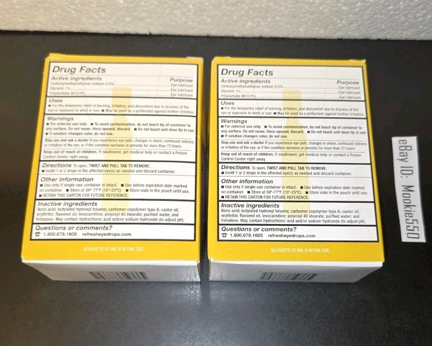EXP 05/2027! 2 Box 30ct Vials REFRESH OPTIVE MEGA-3 Lubricant Eye Drops