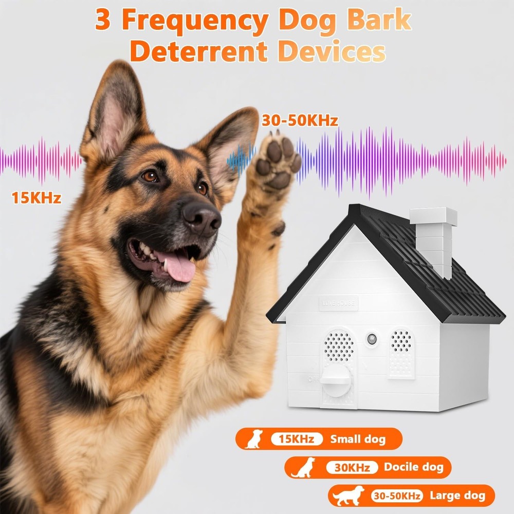 Weatherproof Anti Bark Device Dog Silencer 50ft Range