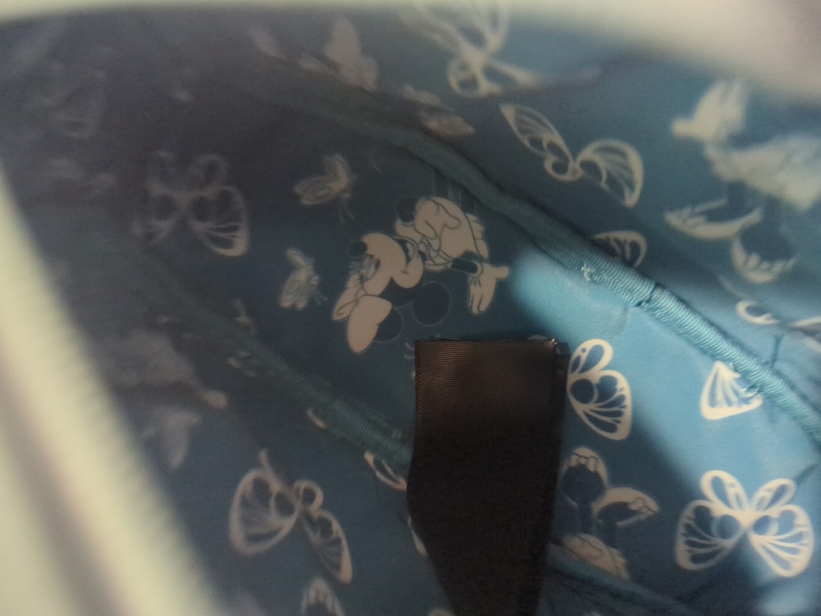 Loungefly Disney Minnie Mouse Blue Butterfly Cosmetic Bag NWT #296 CP