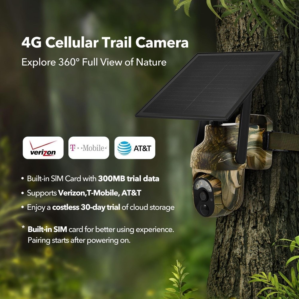 Solar Powered 4G LTE Trail Camera with Live Streaming
